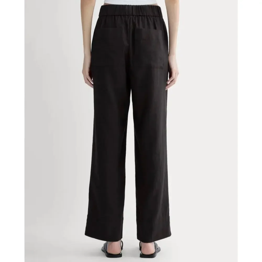 NWT Everlane European Flax Linen Black Easy Pant Black XL